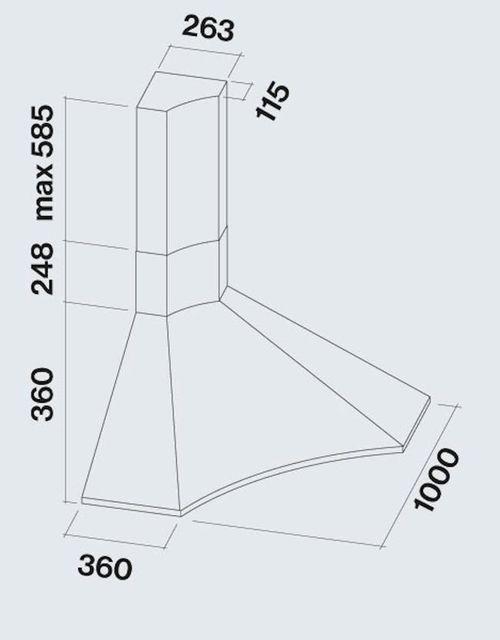 купить Вытяжка Falmec ELIOS ANG.100 E.P. C0001 CHROME F. Stainless Steel Stainless Steel (with filter pack) в Кишинёве 