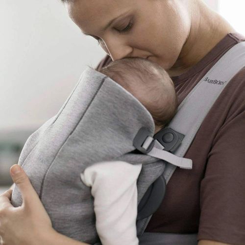 купить Кенгуру BabyBjorn 021072E1 Mini Light Grey cu pozitii multiple de purtare, 3D Jersey в Кишинёве 