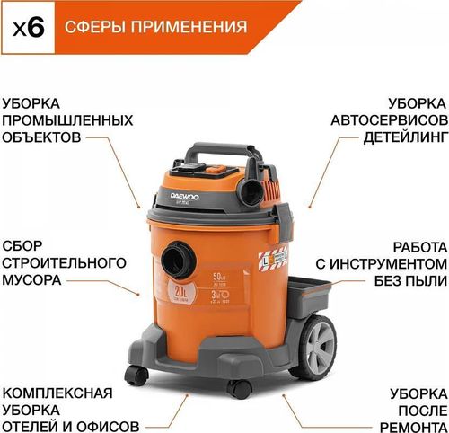 cumpără Aspirator industrial Daewoo Aspirator industrial 1400W 20L 189mbar DAEWOO DAVC 2014S în Chișinău 