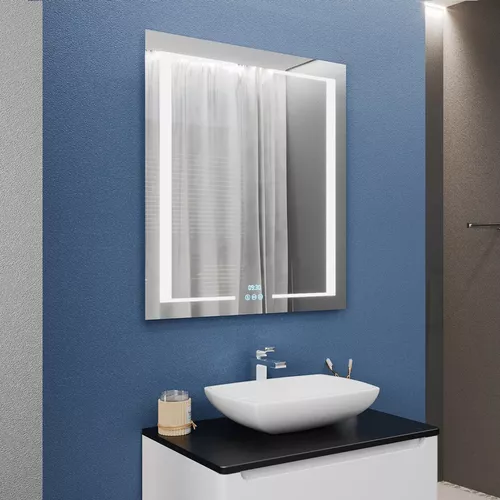 cumpără Oglindă baie Bayro Sirius 600x800 LED 3C touch c подогревом, часами и термометром în Chișinău 