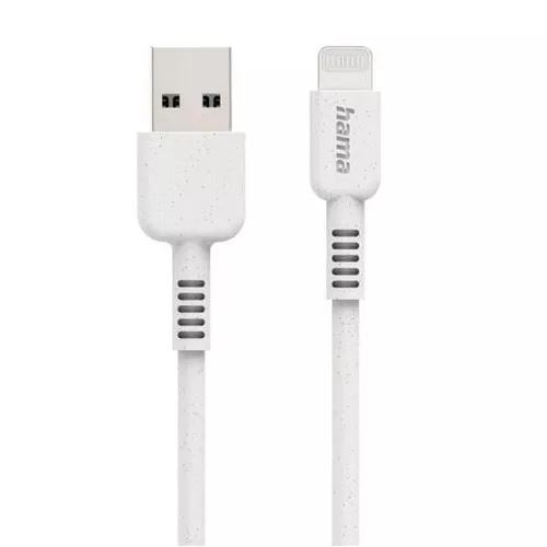 купить Кабель для моб. устройства Hama 187283 Eco Charging Cable, USB-A - Lightning, 1 m, white в Кишинёве 