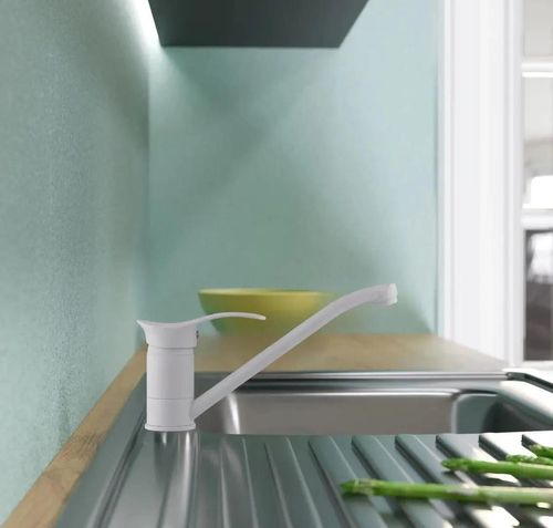 купить Смеситель кухонный Sandy 49185 Nobilis cu pipa Clasic, lunga, alb mat в Кишинёве 