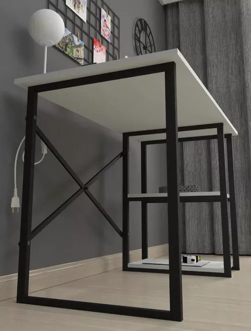 cumpără Masă de birou Nex Home 2 compartimente, metal 120x60 cm, Alb (20-02-01) în Chișinău 