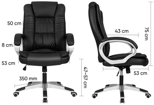 cumpără Fotoliu de birou Deli 4524 эко кожа, черное în Chișinău 