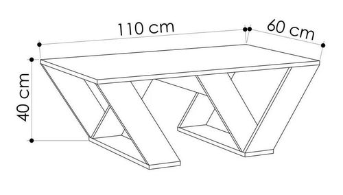 cumpără Măsuţă cafea Trendy Pipra, Alb 110x40x60cm în Chișinău 