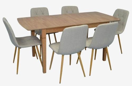 купить Комплект стол и стулья Evelin di Costacurta стол HV-27V Light Brown + 6 стульев YTC-080Wo, BJORN-24 (Light beige) в Кишинёве 