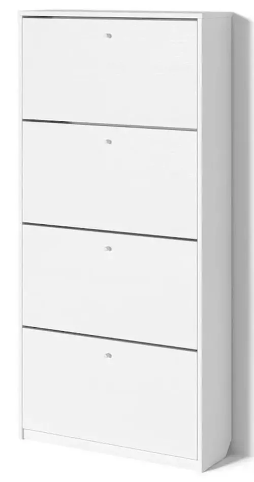 купить Полка для обуви Fabrik Home Тумба для обуви 4 дверцы / 800 белый ясень в Кишинёве 
