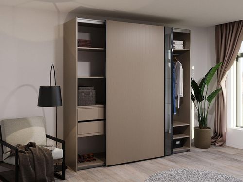 купить Шкаф Bayro Top line Napoli 2300x2300x580 серый камень, купе (604808) в Кишинёве 