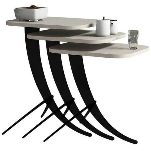 купить Журнальный столик Trendy Pion, Кремовый, вложенный столик (3 шт.) в Кишинёве 