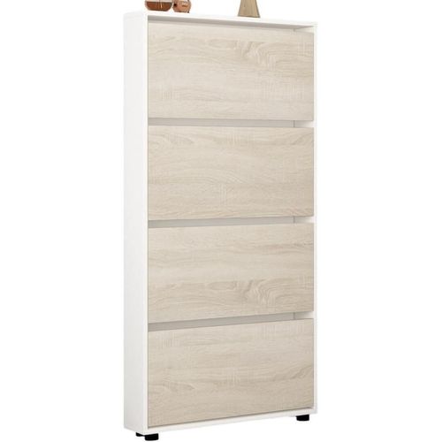 купить Полка для обуви Mobildor-Lux Leo Slim 90x16x164H cm White/Sonoma в Кишинёве 