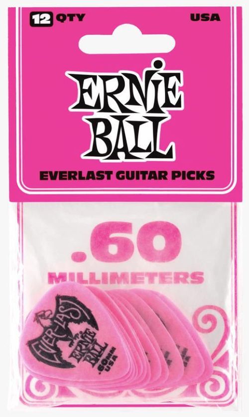 cumpără Accesoriu p/u instrumente muzicale Ernie Ball Everlast Pick Pink 0.60 mm 12 Pack - Pene pentru Chitară în Chișinău 