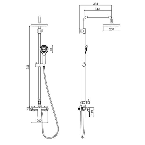 Система душевая Imprese BILINA (смеситель для душа, верхний и ручной душ) 