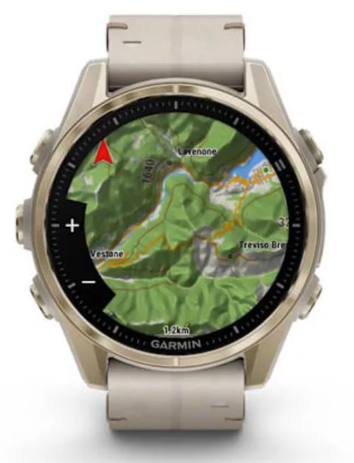 купить Смарт часы Garmin Fenix 8 – 43 mm, Sapphire, Soft Gold Stainless Steel with Fog Gray Leather Band, Fog Gray (010-02903-40) в Кишинёве 