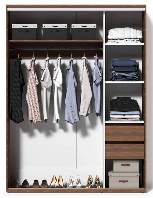 купить Шкаф Fabrik Home Шкаф-купе 2 зеркала 1600 Орех темный в Кишинёве 