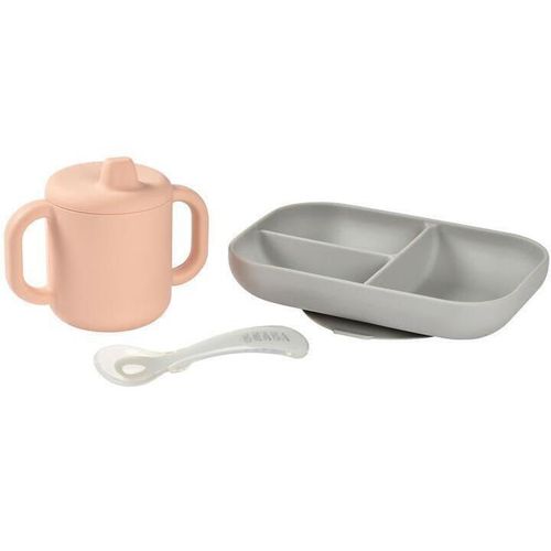 купить Посуда для кормления Beaba B913527 Learning Set + Cup Pink в Кишинёве 