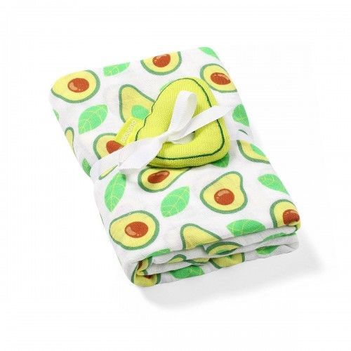 Pelincuta din bambus Babyono Avocado (120x120 cm) + jucarie 