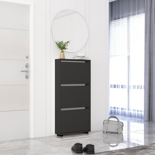 купить Полка для обуви Mobildor-Lux Leo Slim 50x16x125H cm Anthracite в Кишинёве 