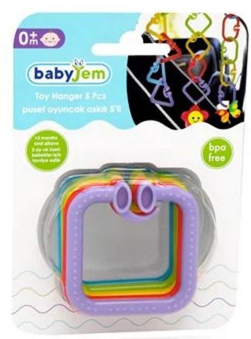 купить Игрушка-подвеска BabyJem 637 Set 5 inele multifunctionale patrate в Кишинёве 