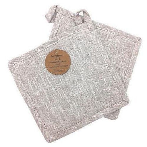 купить Аксессуар для кухни Andrea Fontebasso 51426 Набор прихваток Volterra Beige 2шт, 18x18cm, 100% х/б в Кишинёве 