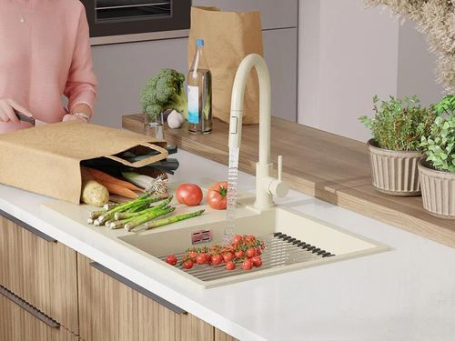 cumpără Chiuvetă bucătărie Primagran San Francisco 780-50 level Beige + accesorii 500x780 MHFKB în Chișinău 