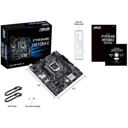 купить Материнская плата ASUS PRIME H510M-E Intel H510, LGA1200, Dual DDR4 3200MHz, PCI-E 4.0/3.0 x16, D-Sub/Display Port 1.4/HDMI 2.0, USB3.2, SATA 6 Gbps, M.2 x4 Socket, SB 8-Ch., GigabitLAN, LED lighting в Кишинёве 