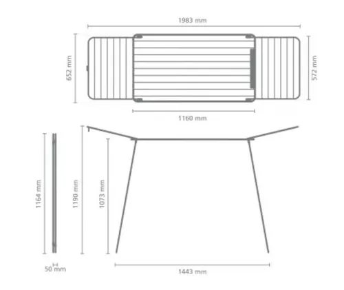 купить Сушилка для белья Brabantia 23 24 42 Hangon Too, 22m, Matt Black в Кишинёве 