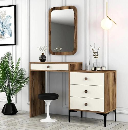 купить Туалетный столик Trendy Lizbon 547-Nuc, Crem 124x84x40cm в Кишинёве 