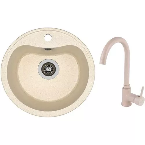 cumpără Chiuvetă bucătărie cu bateria Dr.Gans DORA + SanDonna F 7073 bej în Chișinău 