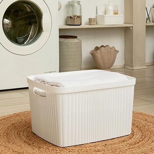 cumpără Coș pentru rufe Promstore 53355 Cos pentru rufe Econova Velvet 35l, alb în Chișinău 