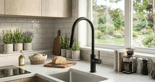 cumpără Bateria bucătărie Ferro Distanza BDZ4BBL (chiuveta plus cu sensor) negru în Chișinău 