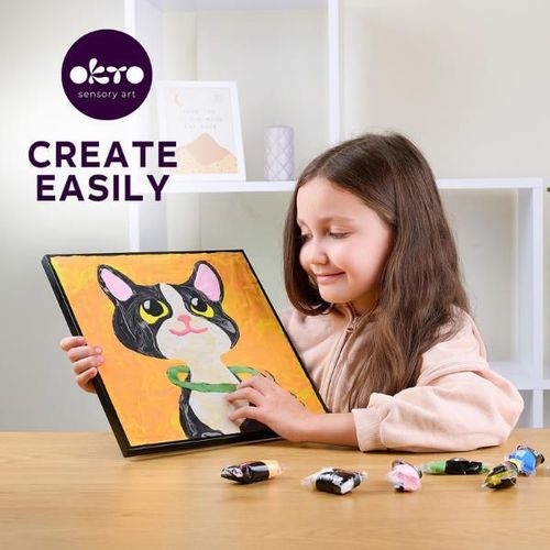 cumpără Set de creație Okto 20036 Pictură pe numere 3D cu plastilină ușoară 29x29сm, Pisica în Chișinău 