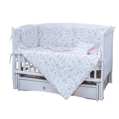 купить Детское постельное белье PernaMea Set lenjerie 5 piese Junior Happy Baby Roz (PM.101649/2) в Кишинёве 