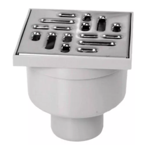 cumpără Trap de duș ZMM Maxpol 18458 Sifon de pardoseala PP D.50х90° (gri) cu grila inox (150x150x130mm) cu revizie 2163 în Chișinău 