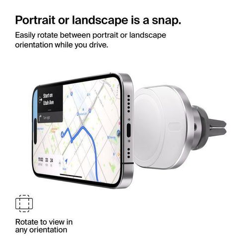 cumpără Încărcător pentru automobil Belkin WIC008BTGR Qi2 15W Car Vent Mount CLA în Chișinău 