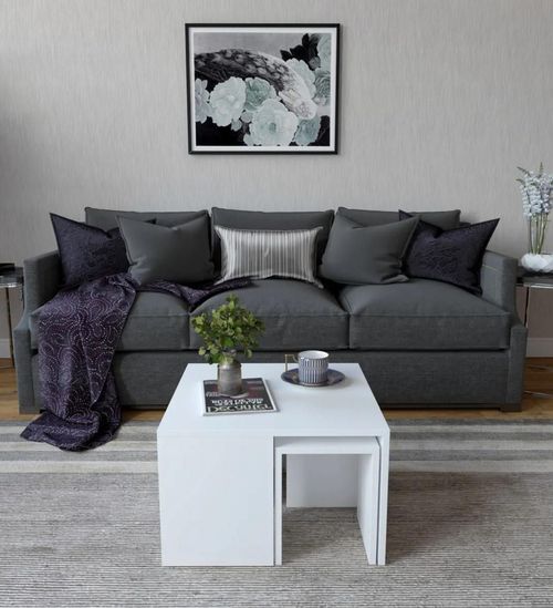 купить Журнальный столик Trendy Ortanca, Alb 60x36x60cm, set в Кишинёве 