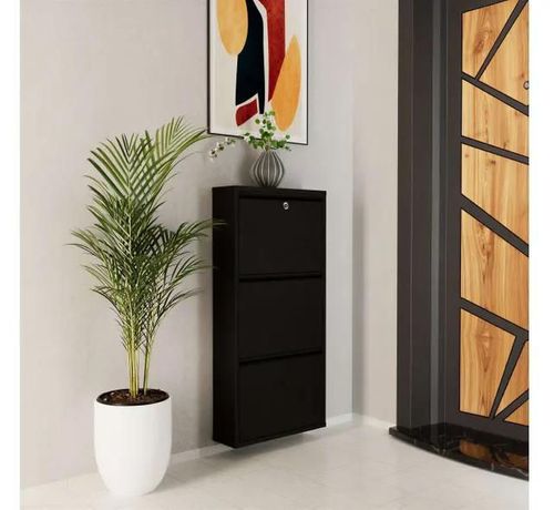 cumpără Raft pentru încălțăminte Trendy Locking 3 Piece Metal-Black, 50x103x15cm în Chișinău 