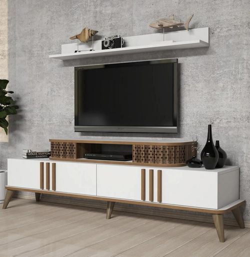 cumpără Comodă TV Trendy Eylul, Alb 168x51x39cm în Chișinău 
