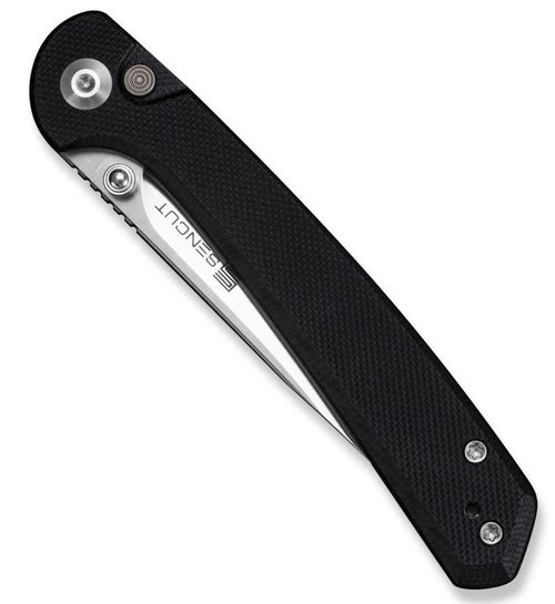 купить Нож походный Sencut S25007-2 Skelfin, G10 negru, Button Lock в Кишинёве 