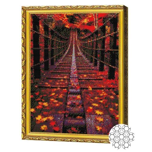 cumpără Tablou pe numere Art Gallery GA79755 Mozaic cu diamante 40x50cm Frunze rosii în Chișinău 