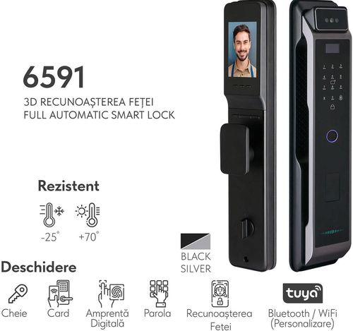 купить Умный дверной замок ArtFlame 6591 Full automatic smart lock в Кишинёве 