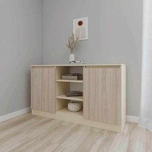 cumpără Comodă Smartex (16289) Т5 140cm Ivory+Stejar Deschis în Chișinău 