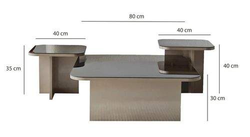 cumpără Măsuţă cafea Trendy Jazz, Bej, Bronz, set în Chișinău 