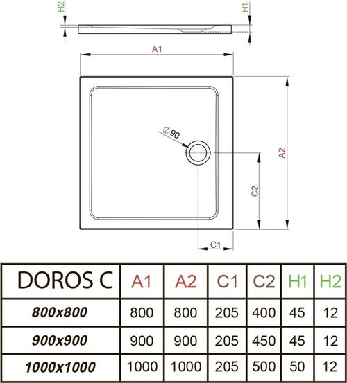 купить Душевой поддон Radaway Doros C (SDRC8080-01) в Кишинёве 