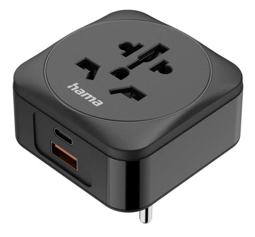 cumpără Adaptor electric Hama 223460 Travel Type E/F, 3-Pin, World to EU, USB-C, USB-A, PD, 20w în Chișinău 