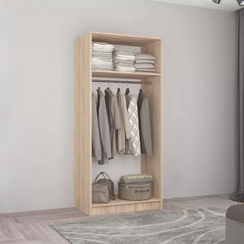 купить Шкаф Mobildor-Lux Умный дом (1,0x0,56x2,0H м) с перекладиной для вешалок Sonoma/белый в Кишинёве 