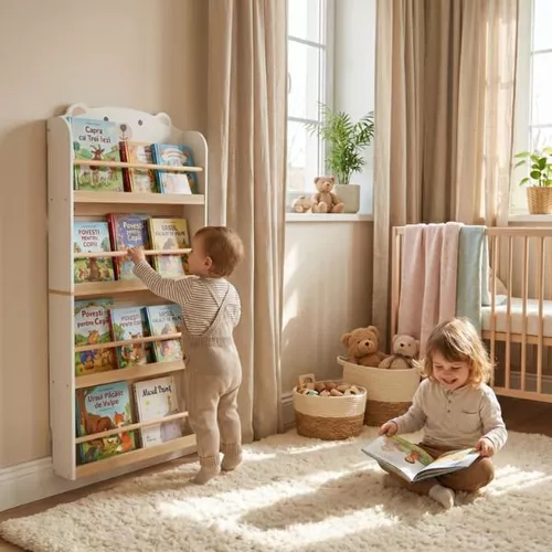 купить Шкаф детский U-Grow UG-74BIBL BEAR (raft pentru depozitare cărți și jucării) в Кишинёве 