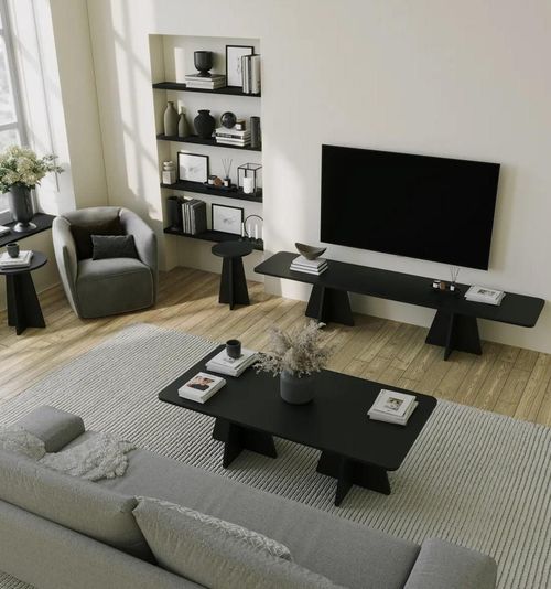 купить Журнальный столик Trendy Mushroom, черный, комплект в Кишинёве 