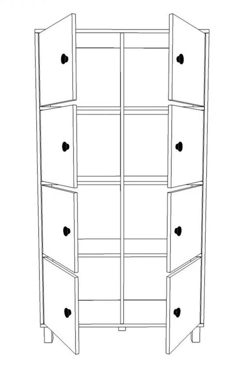 купить Шкаф Trendy MN06-BA 96x179x40cm, multifunctionala (GTR006705) в Кишинёве 