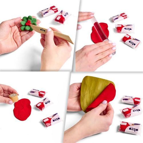 купить Набор для творчества Okto 10021-OK Plastilină aerată Air Clay Colours, 10buc, roșie, mărimea S в Кишинёве 