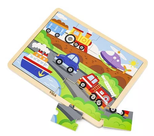 купить Головоломка Viga 51456 16-Piece-Puzzle Vehicles в Кишинёве 